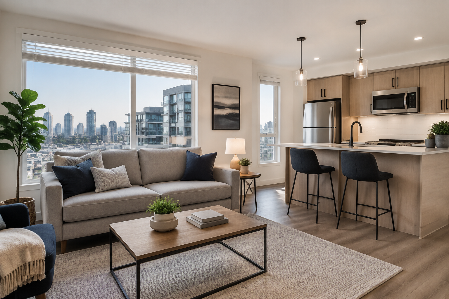 Clean modern rental property interior