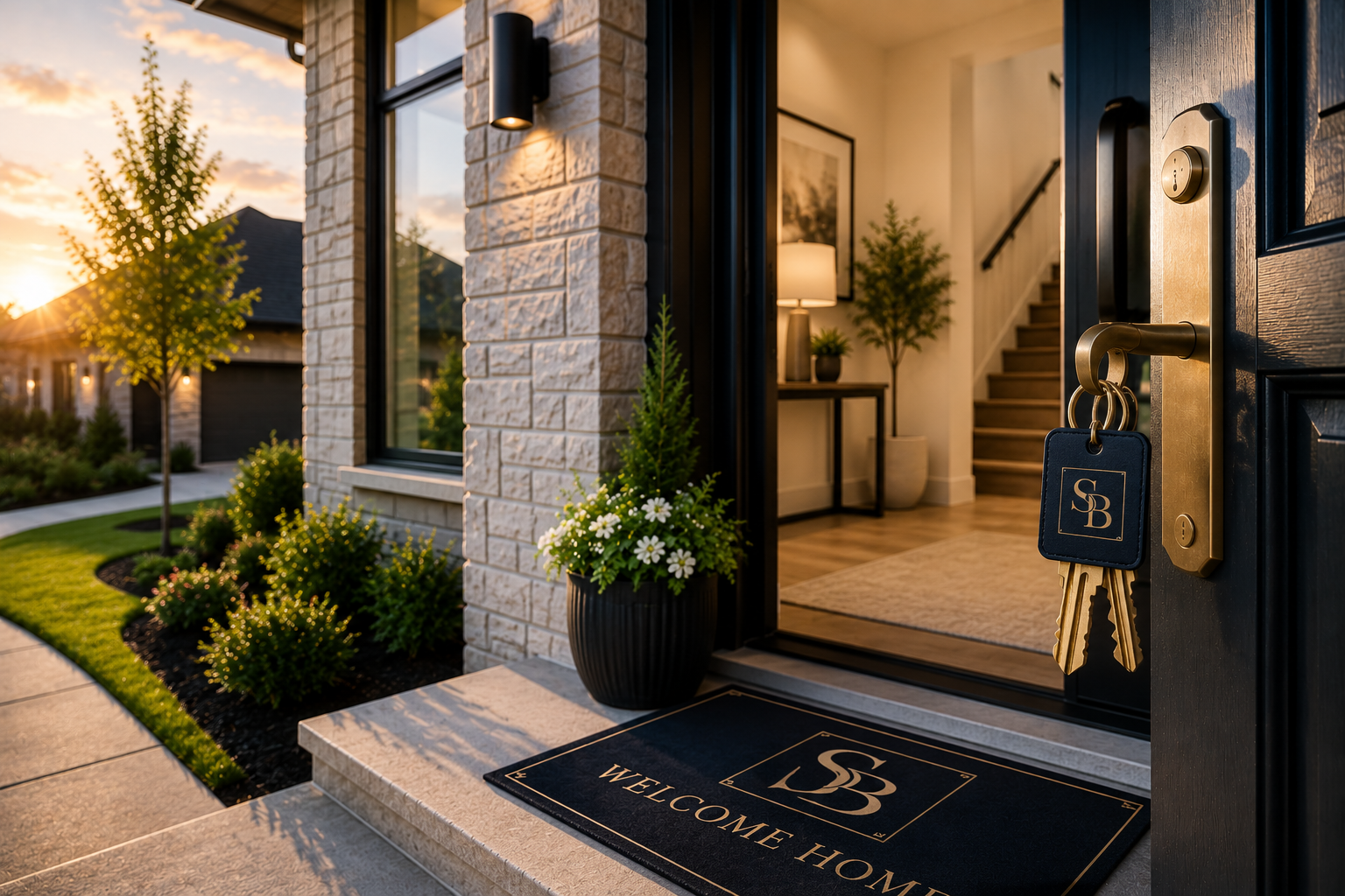 Welcoming Calgary home entrance representing a successful move-in