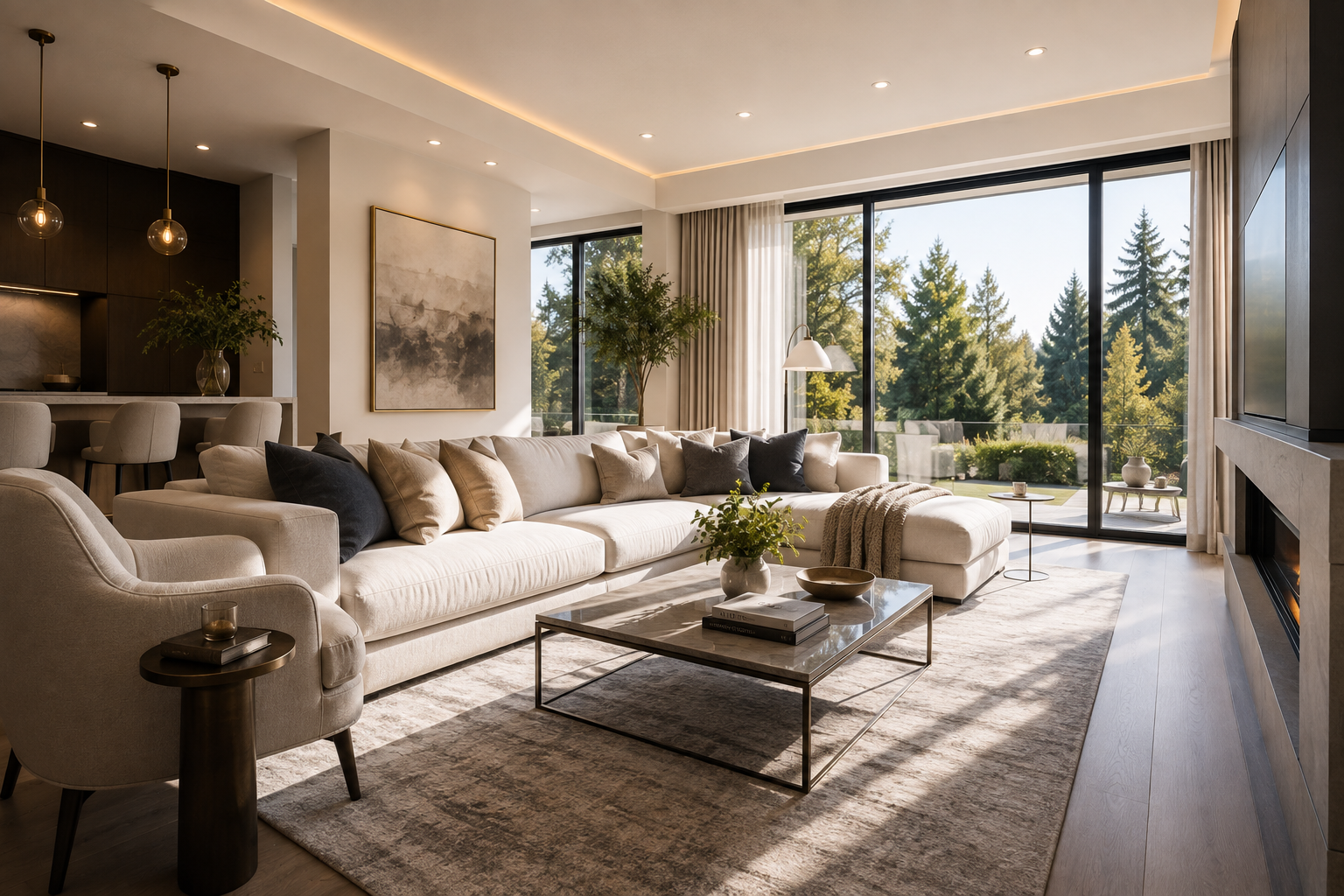 Bright modern Calgary living room representing the planning stage of buying a home